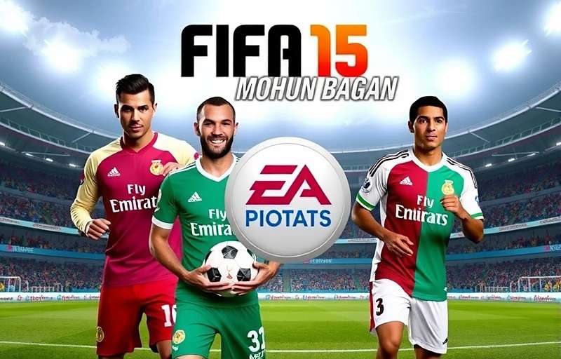 FIFA 15: ATK Mohun Bagan Simulation game cover with green and maroon jersey players